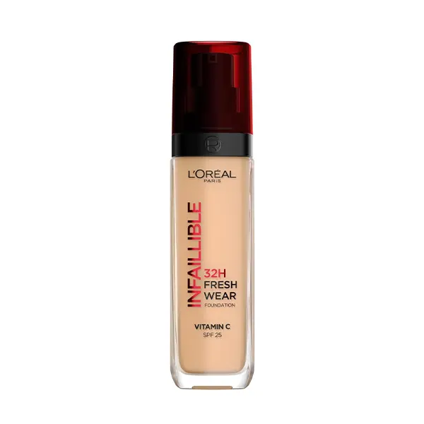 LOREAL INFAILLIBLE FRESH WEAR 32H 220 SAND 30 ML کرم پودر شیشه ای لورال رنگ SAND شماره 220