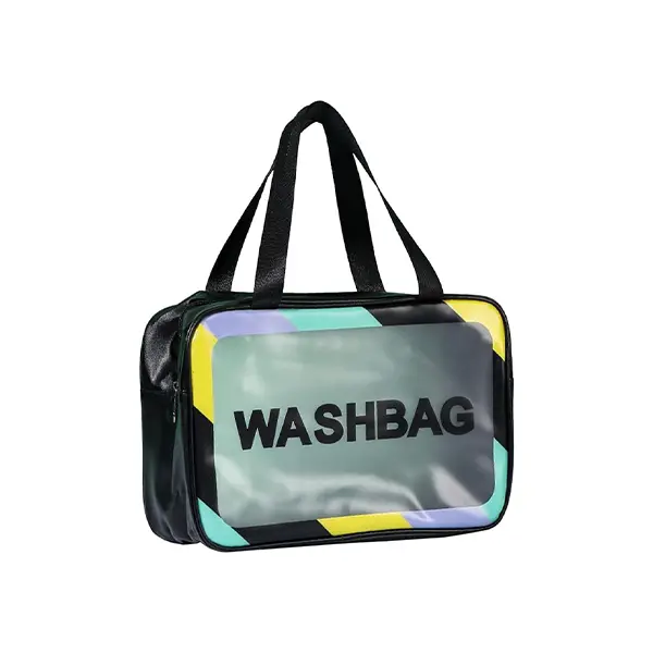 Washbag Cosmetics Makeup Portable Bag big black واش بگ بزرگ طرح دار مشکی